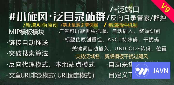 小旋风泛目录站群V9.31 群控/泛端口/泛域名/反向代理+推送